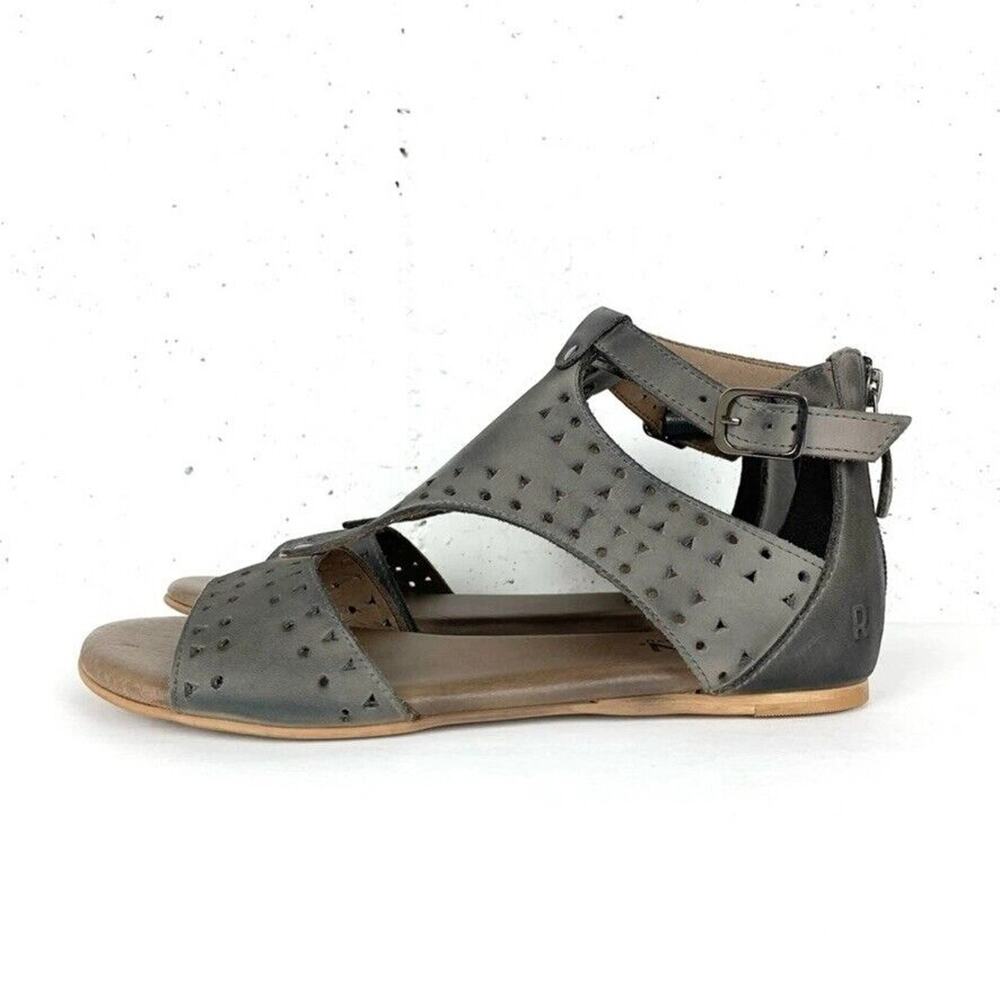 NIB ROAN by Bed Stu Kit Cutout Bosco Grey Gladiator Sandals Leather Size 7.5